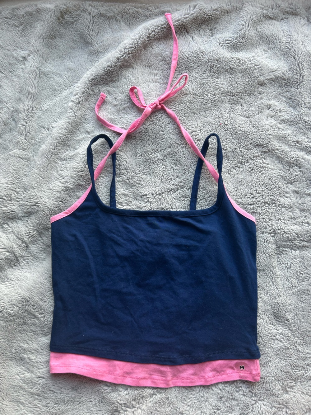 Bozzolo Navy and Pink Strappy Cami